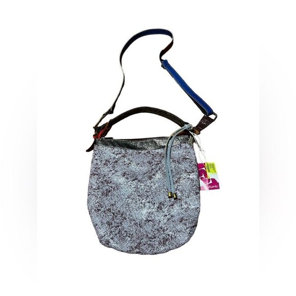 EBARRITO Leather Handbag mixed media boho crossbody - Picture 1 of 9